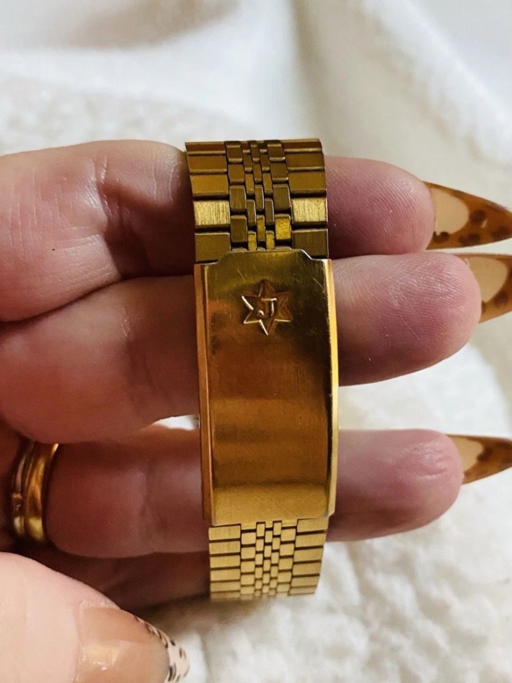 Vintage Gruen J Precision Quartz Watch 20/7031 German Brick Band 1970 Needs Batt - Picture 5 of 6
